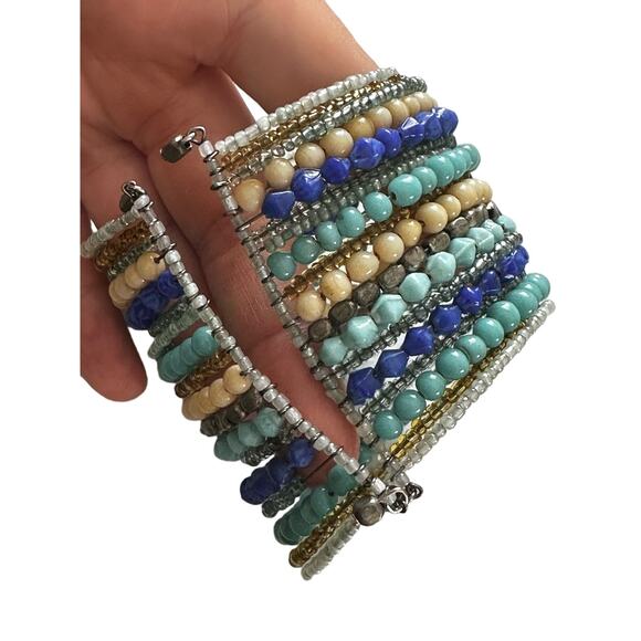 Wide Beaded Wrap Bracelet - Picture 4 of 6